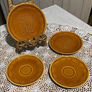 Vintage Wheat Franciscan Ware bread plates set of 4